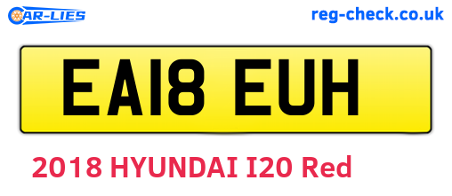 EA18EUH are the vehicle registration plates.