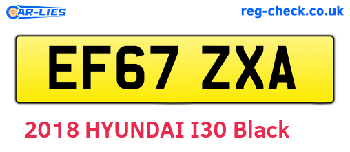 EF67ZXA are the vehicle registration plates.