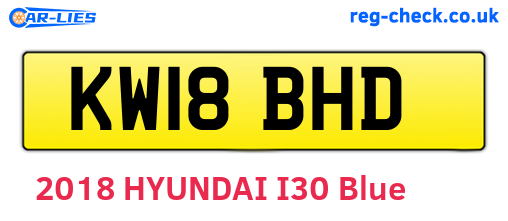 KW18BHD are the vehicle registration plates.
