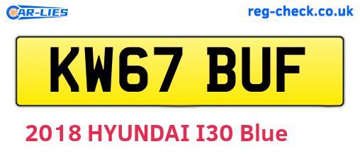 KW67BUF are the vehicle registration plates.