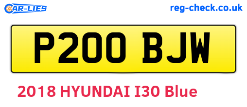 P200BJW are the vehicle registration plates.