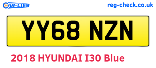 YY68NZN are the vehicle registration plates.