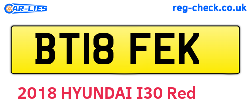 BT18FEK are the vehicle registration plates.
