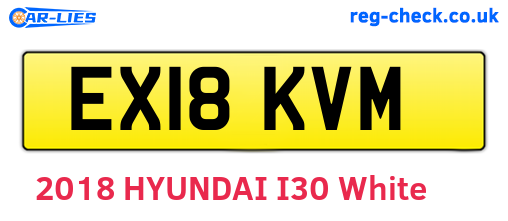 EX18KVM are the vehicle registration plates.