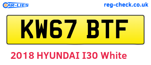 KW67BTF are the vehicle registration plates.