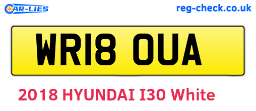 WR18OUA are the vehicle registration plates.