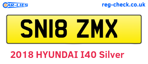 SN18ZMX are the vehicle registration plates.