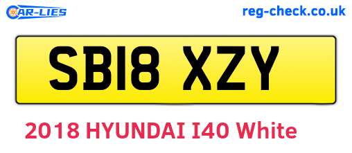 SB18XZY are the vehicle registration plates.