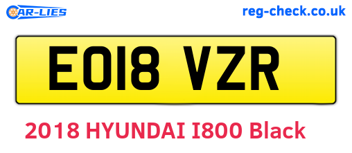 EO18VZR are the vehicle registration plates.