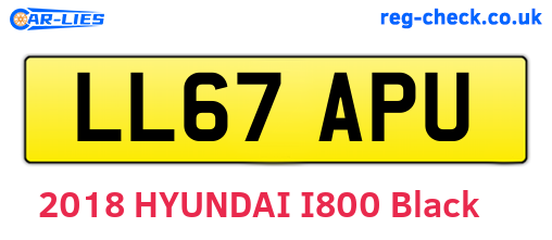 LL67APU are the vehicle registration plates.