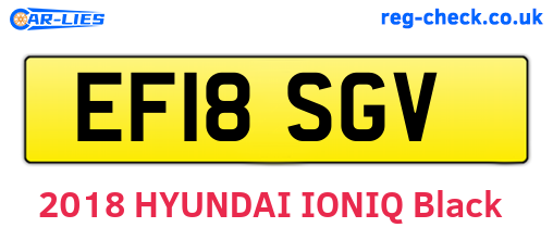 EF18SGV are the vehicle registration plates.