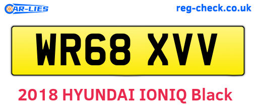 WR68XVV are the vehicle registration plates.