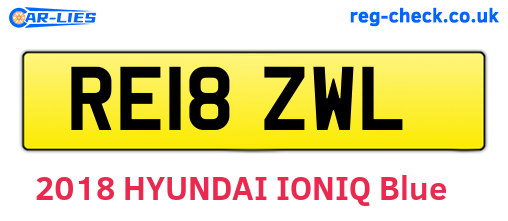 RE18ZWL are the vehicle registration plates.