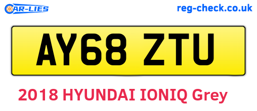 AY68ZTU are the vehicle registration plates.