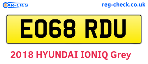 EO68RDU are the vehicle registration plates.