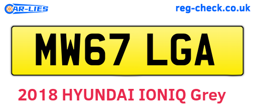 MW67LGA are the vehicle registration plates.