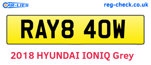 RAY840W are the vehicle registration plates.