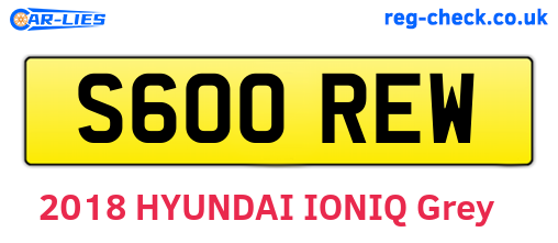 S600REW are the vehicle registration plates.