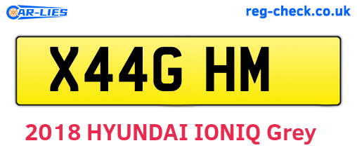 X44GHM are the vehicle registration plates.