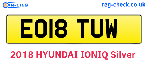 EO18TUW are the vehicle registration plates.