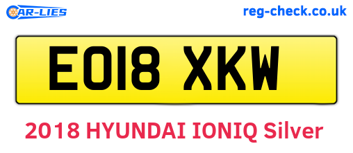 EO18XKW are the vehicle registration plates.