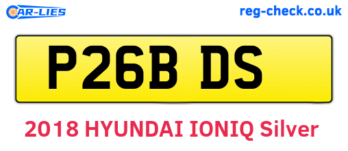 P26BDS are the vehicle registration plates.