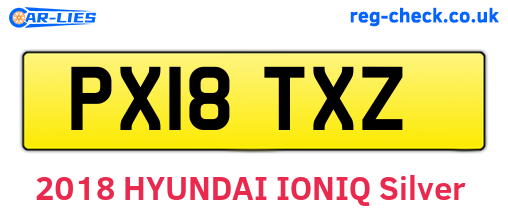 PX18TXZ are the vehicle registration plates.