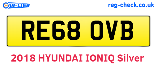 RE68OVB are the vehicle registration plates.