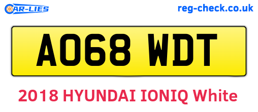 AO68WDT are the vehicle registration plates.
