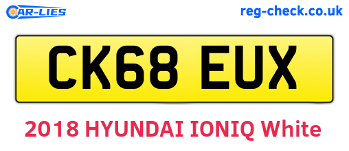 CK68EUX are the vehicle registration plates.