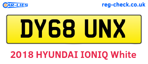 DY68UNX are the vehicle registration plates.