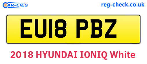 EU18PBZ are the vehicle registration plates.