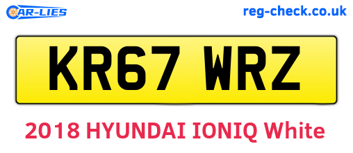 KR67WRZ are the vehicle registration plates.