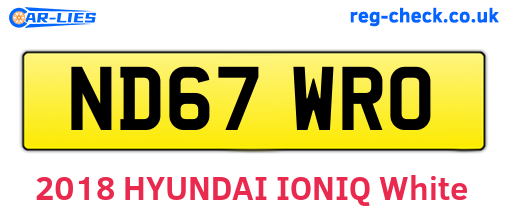 ND67WRO are the vehicle registration plates.
