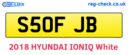 S50FJB are the vehicle registration plates.