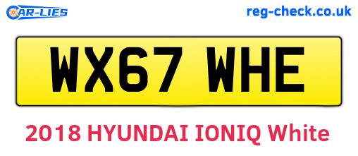WX67WHE are the vehicle registration plates.