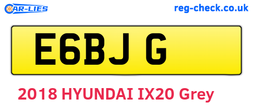 E6BJG are the vehicle registration plates.