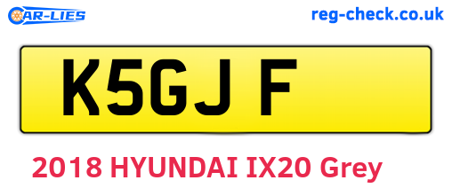 K5GJF are the vehicle registration plates.