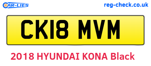 CK18MVM are the vehicle registration plates.