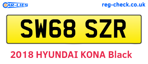 SW68SZR are the vehicle registration plates.