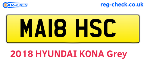 MA18HSC are the vehicle registration plates.