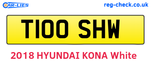 T100SHW are the vehicle registration plates.