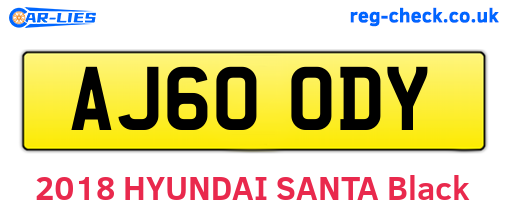 AJ60ODY are the vehicle registration plates.
