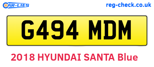 G494MDM are the vehicle registration plates.
