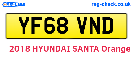 YF68VND are the vehicle registration plates.