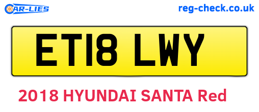 ET18LWY are the vehicle registration plates.