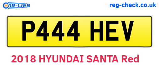 P444HEV are the vehicle registration plates.