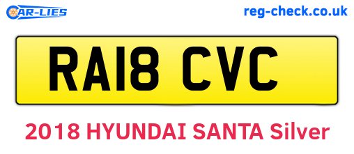 RA18CVC are the vehicle registration plates.