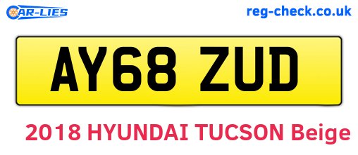 AY68ZUD are the vehicle registration plates.