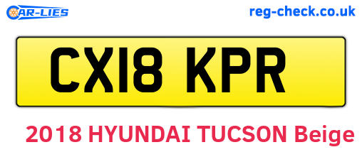CX18KPR are the vehicle registration plates.